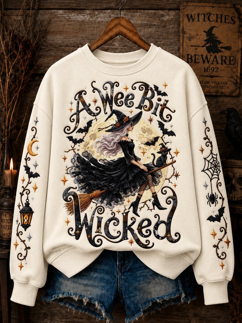 Women's Halloween A Wee Bit Wicked Sweatshirt