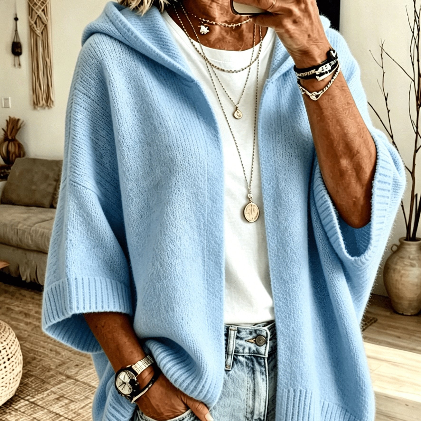 Edalynn™ | Hooded Open-Front Cardigan