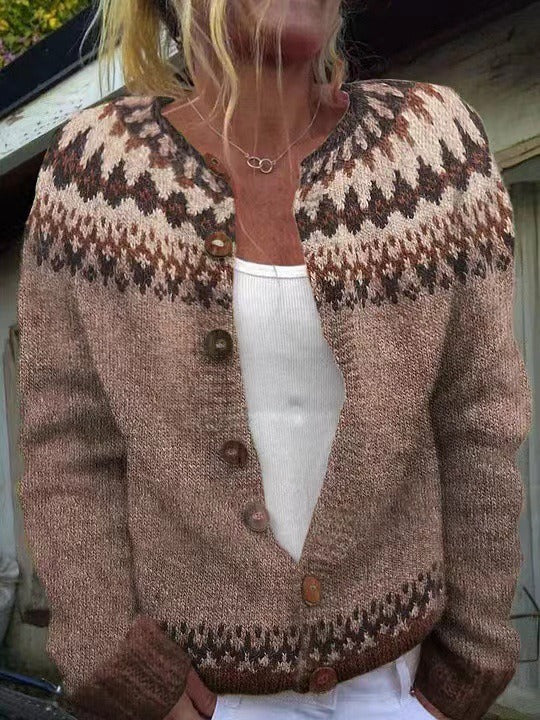 Clivara™ | Retro Knit Cardigan