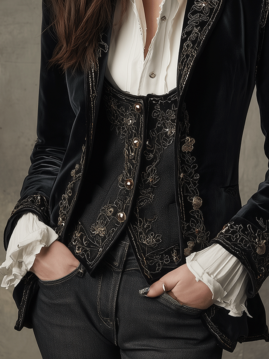 Floravel™ | Embroidered Tailored Blazer