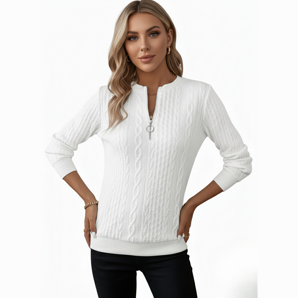 Tresslyn™ | Women's Cable-Knit Quarter-Zip Pullover