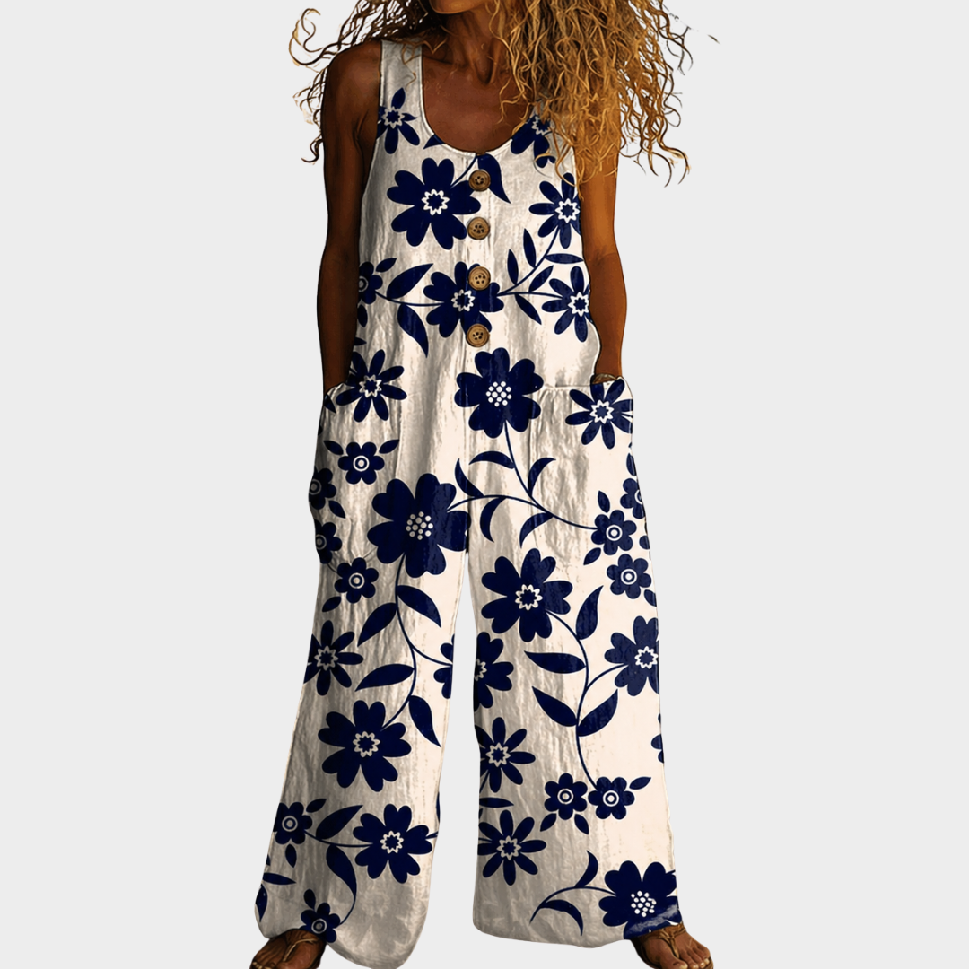 Keilani™ | Artistic Print Fluid Jumpsuit