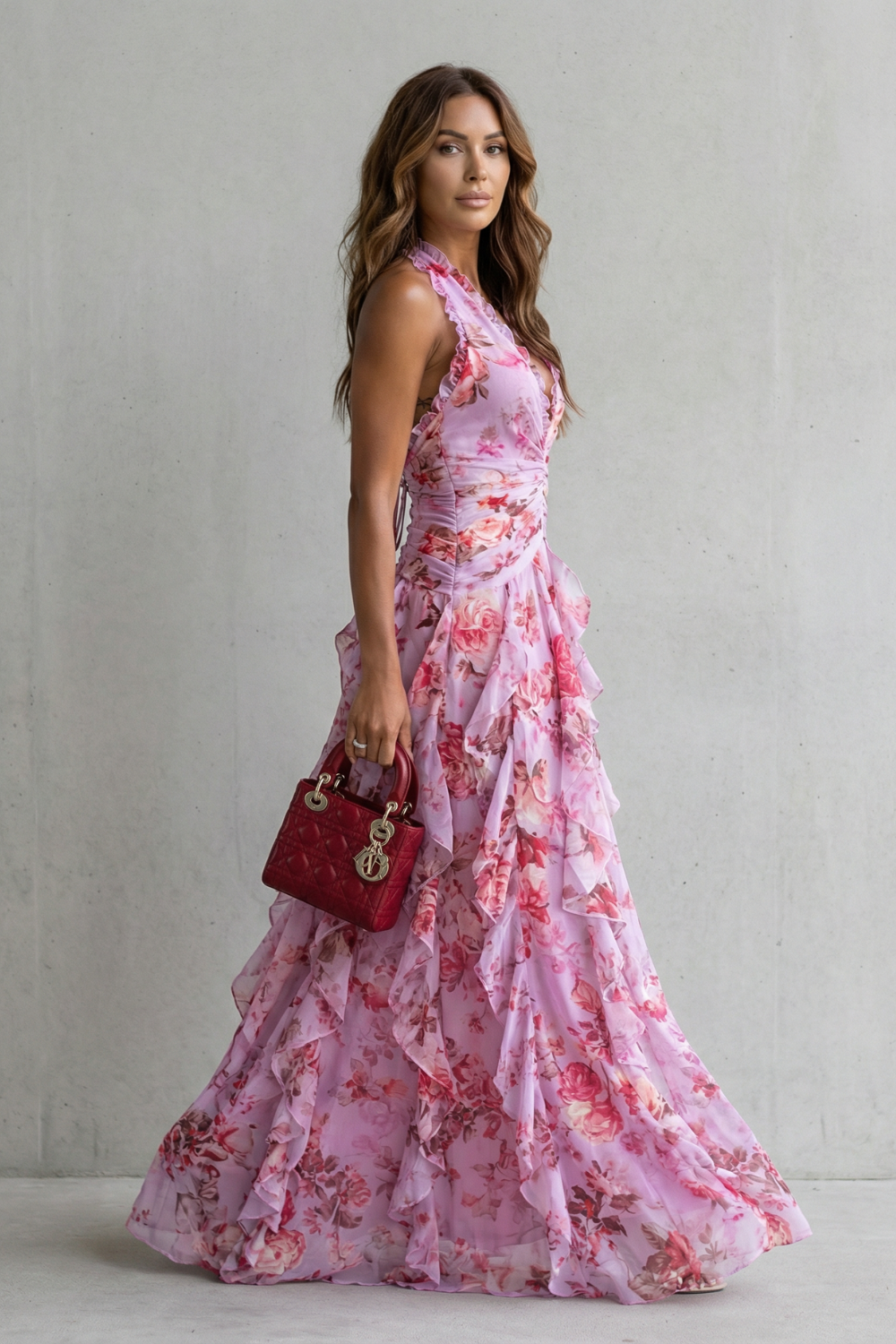 Orvaine™ | Elegant Long Halter Neck Dress