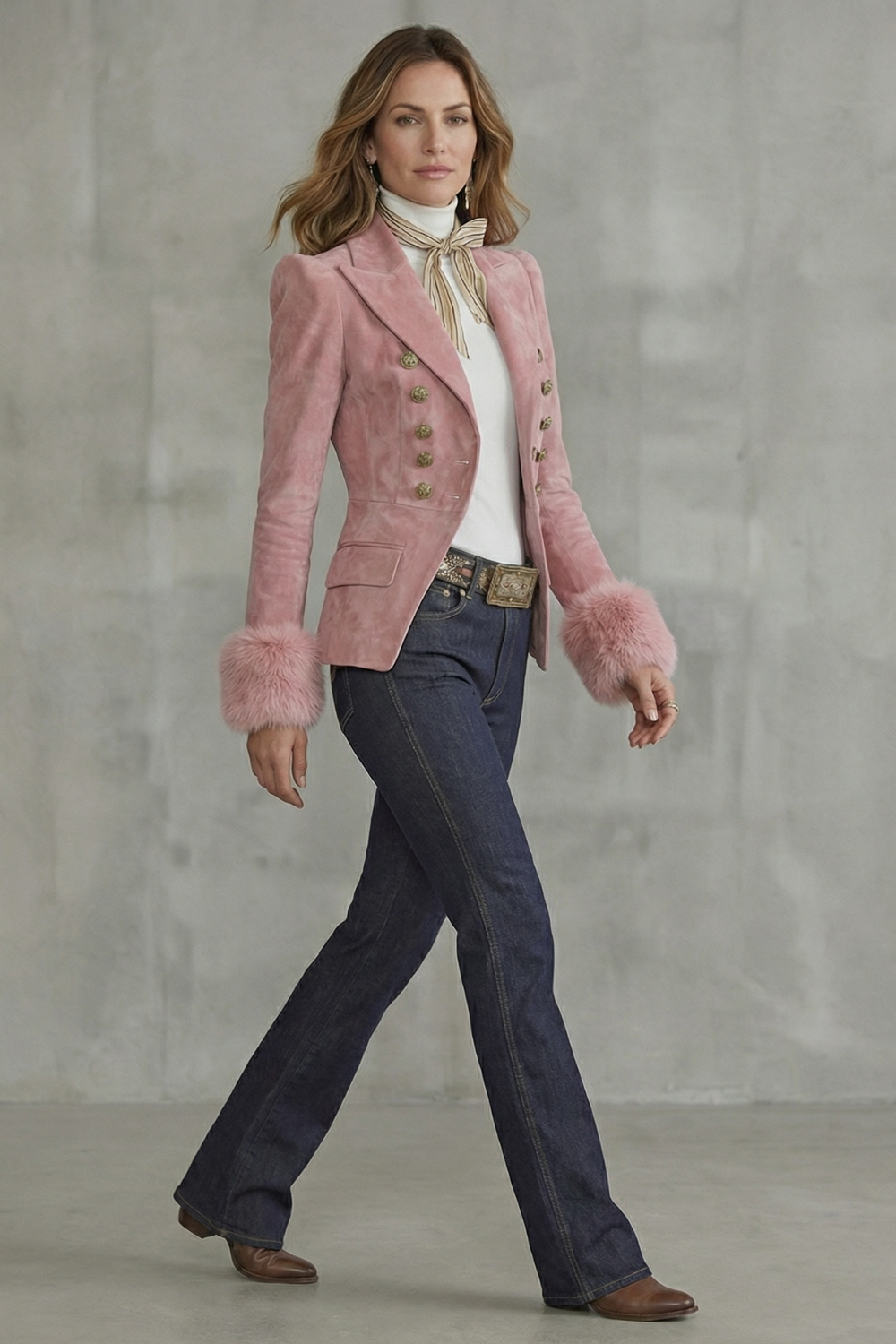 Women's Tailored Slim Fit Elegance Suede Blazer