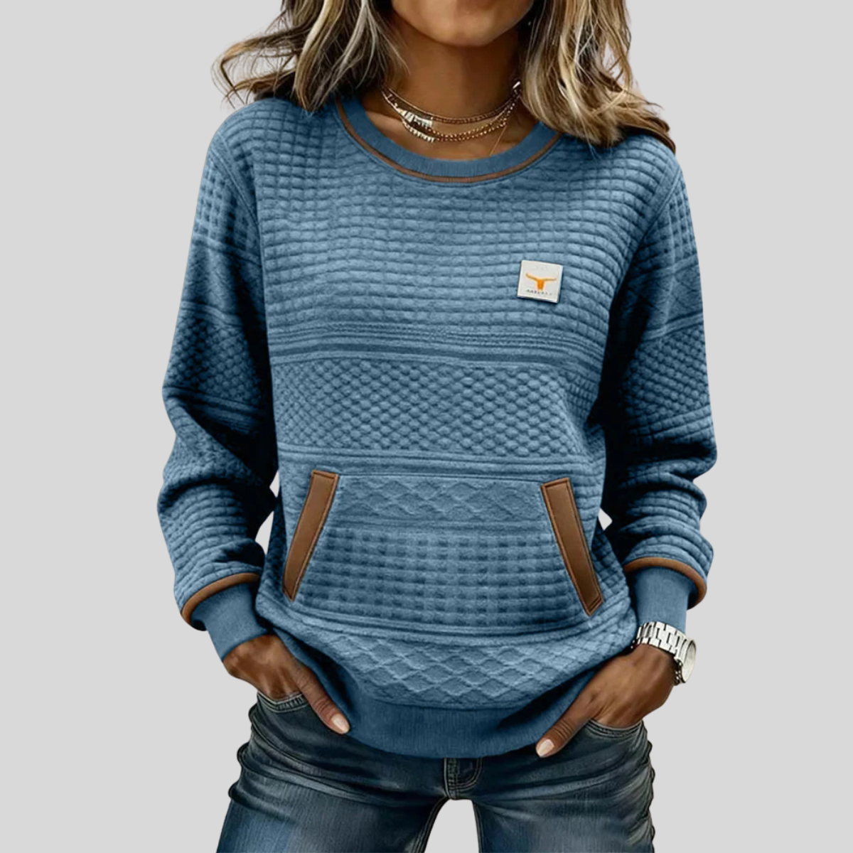 Noelle™ | Crew Neck Colorblock Sweatshirt