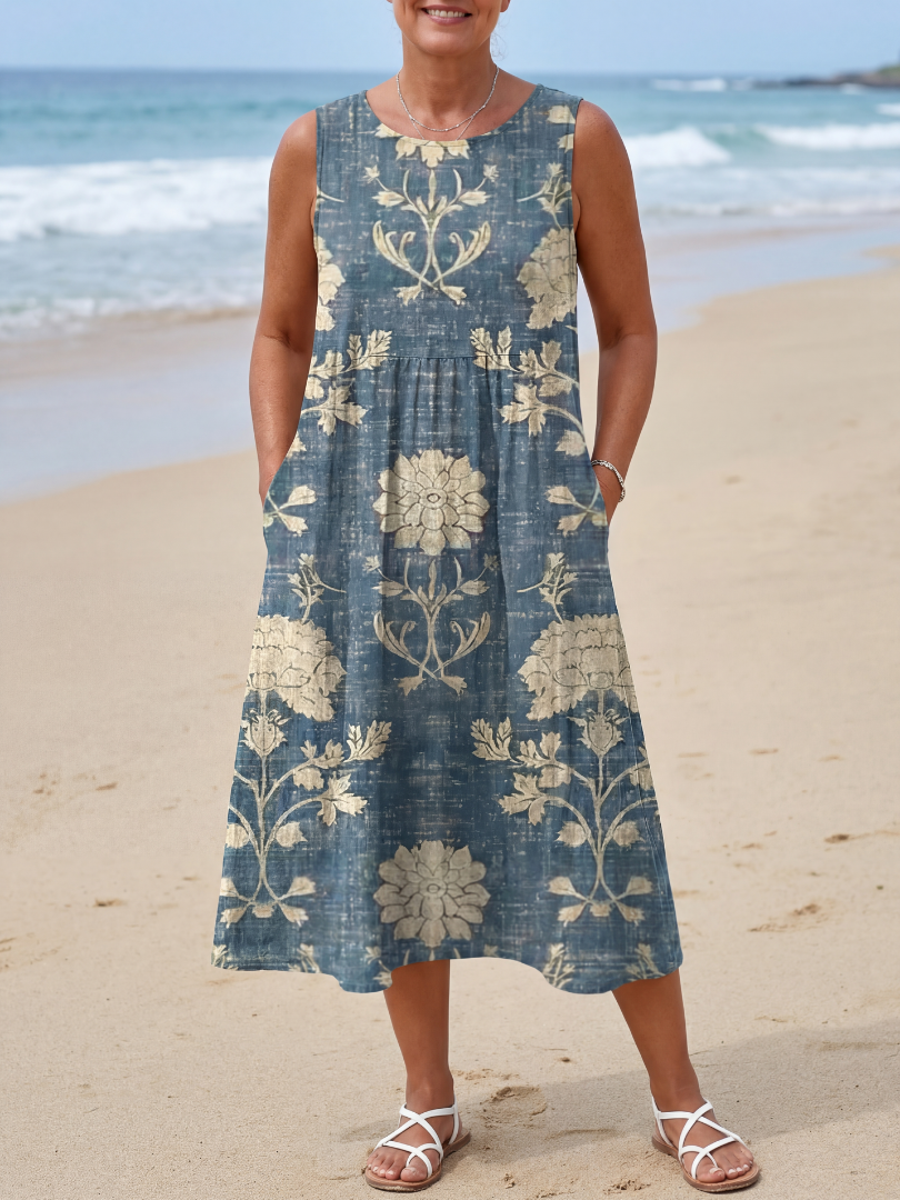 Vashelle™ | Shoreline Floral Midi Dress