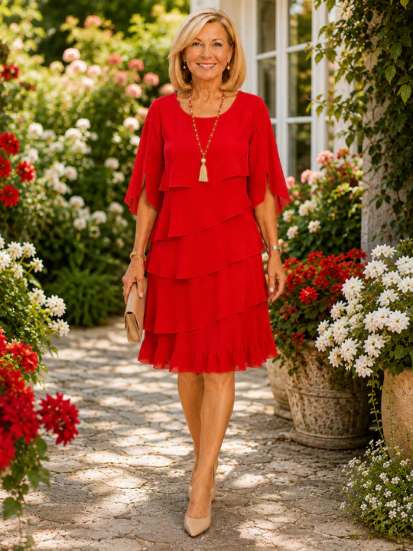 Hazel™ | Elegant Comfort Ruffle Dress
