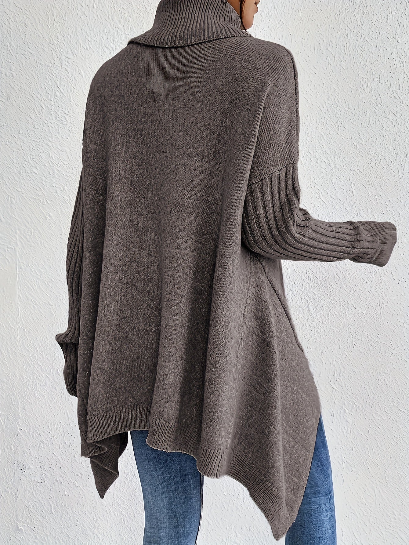 Anouk™ | High Neck Asymmetric Sweater