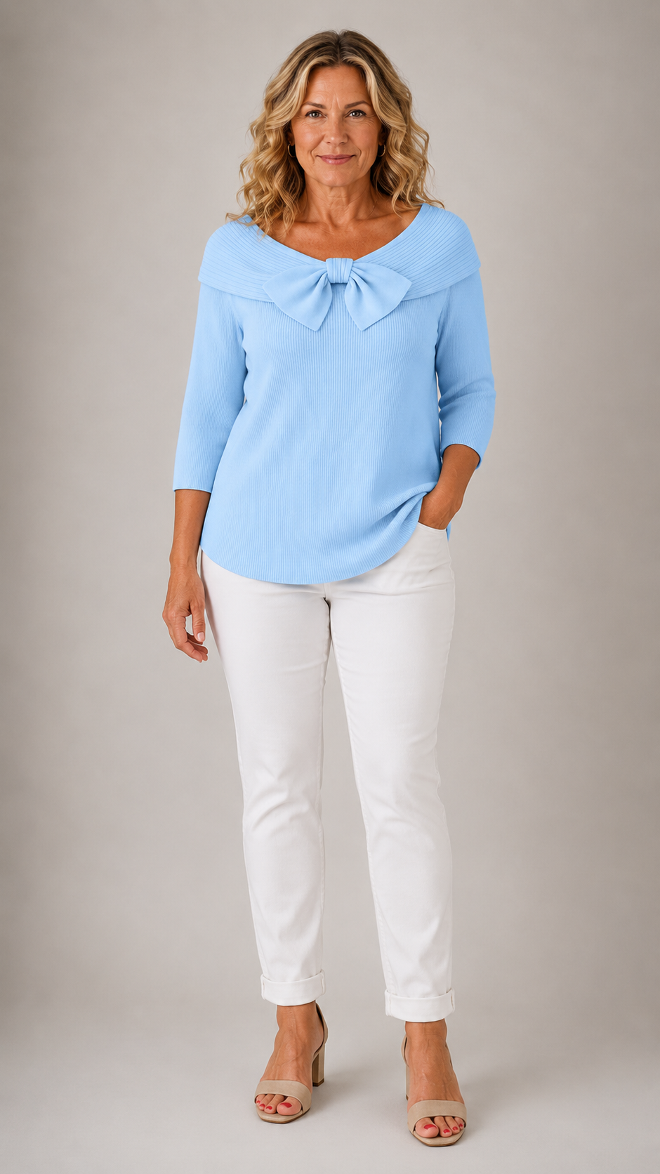 Imogen™ | Bow Neckline Knit Top