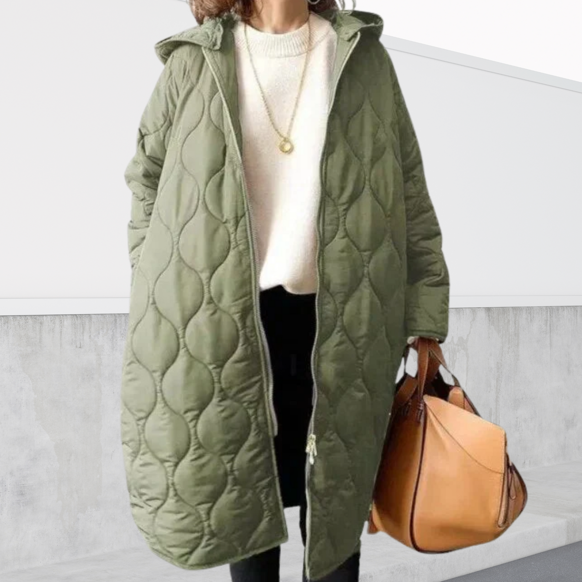 Women's Oversized Hooded Parka with Unique Accents