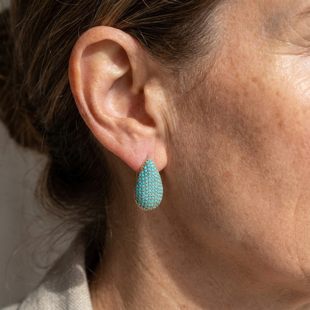 Rivelle™ | Pavé Teardrop Hoop Earrings