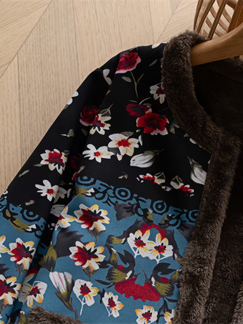 Thalira elegant floral lapel blazer jacket