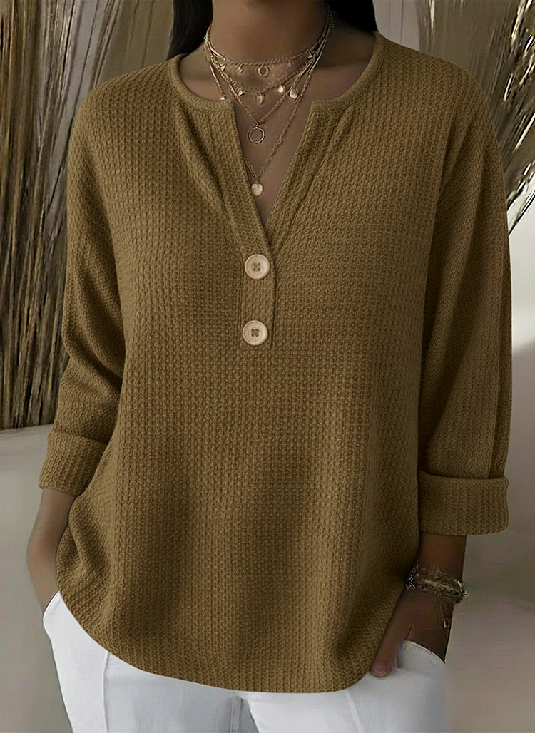 Anouk™ | Textured Button Sweater