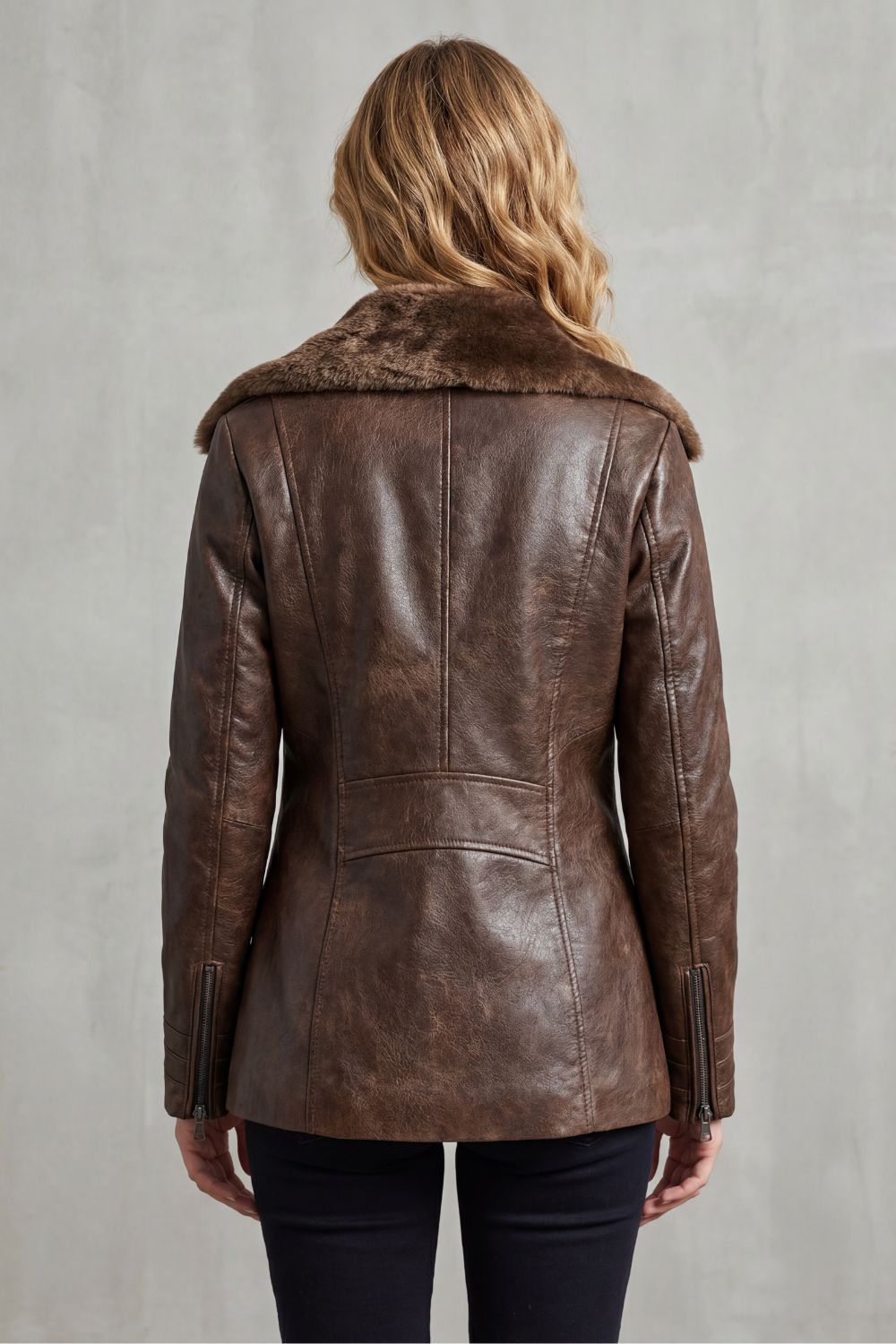 Women's Shearling-lined Elegance Leather Jacket