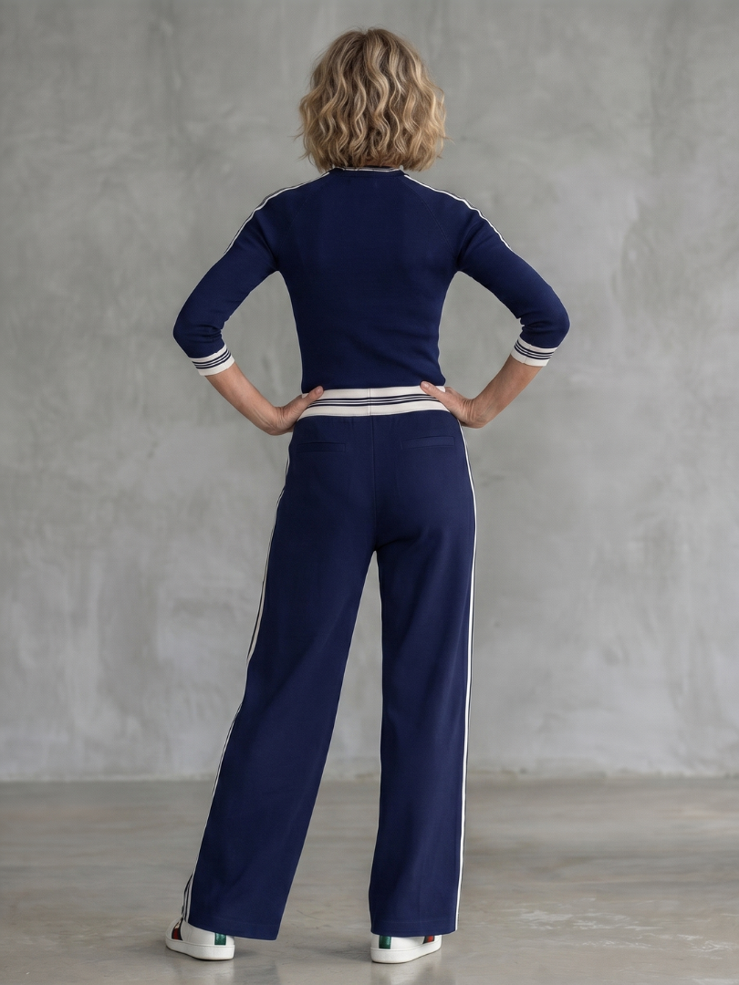 Eloise™ | Fitted Long Sleeve Top & Wide Leg Pants Set