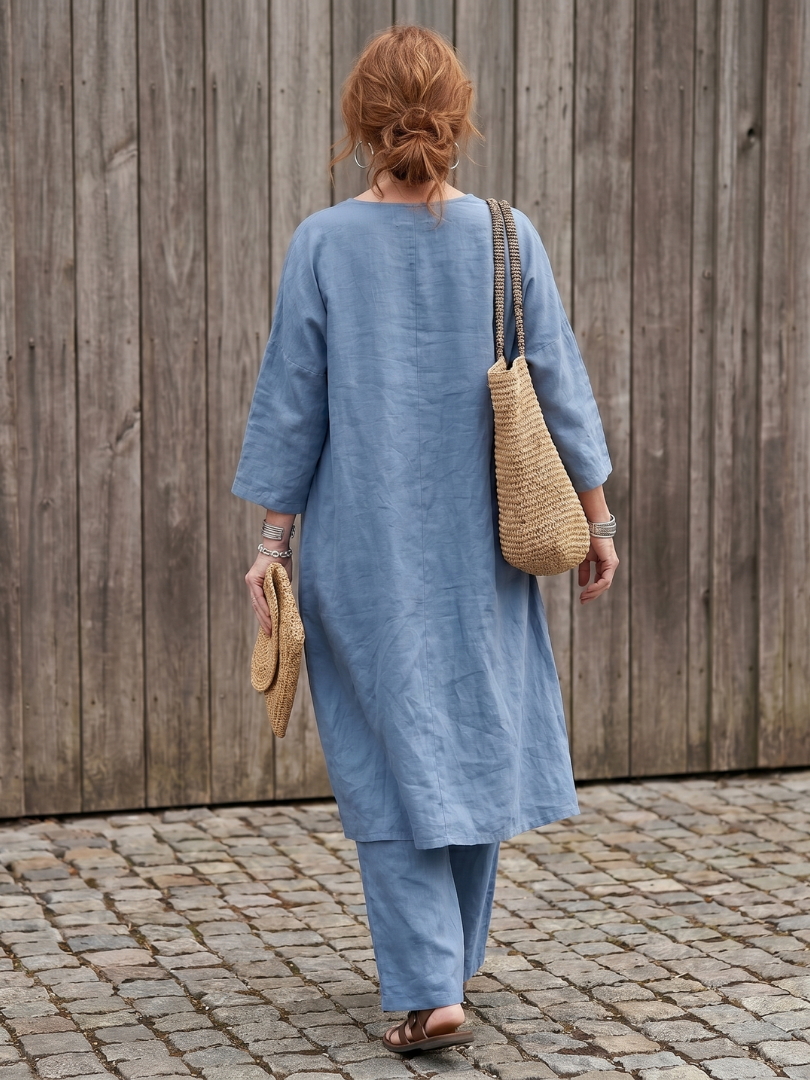 Florentina™ | Loose Tunic Top & Wide Leg Pant Set