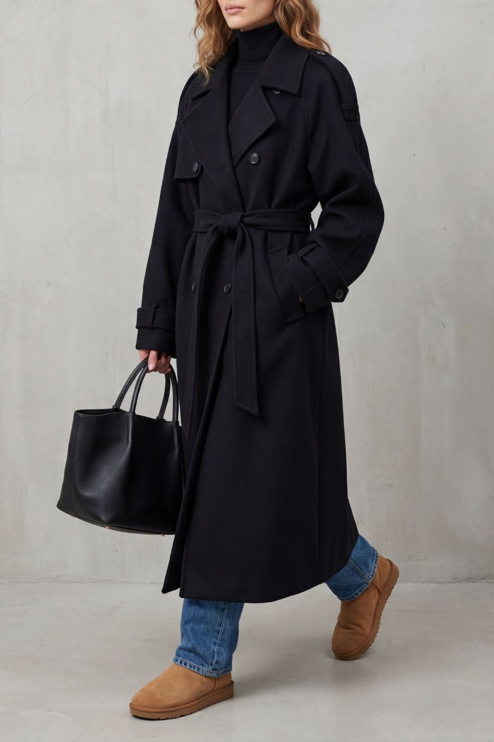 Women's Oversized Silhouette Wool Trench Coat