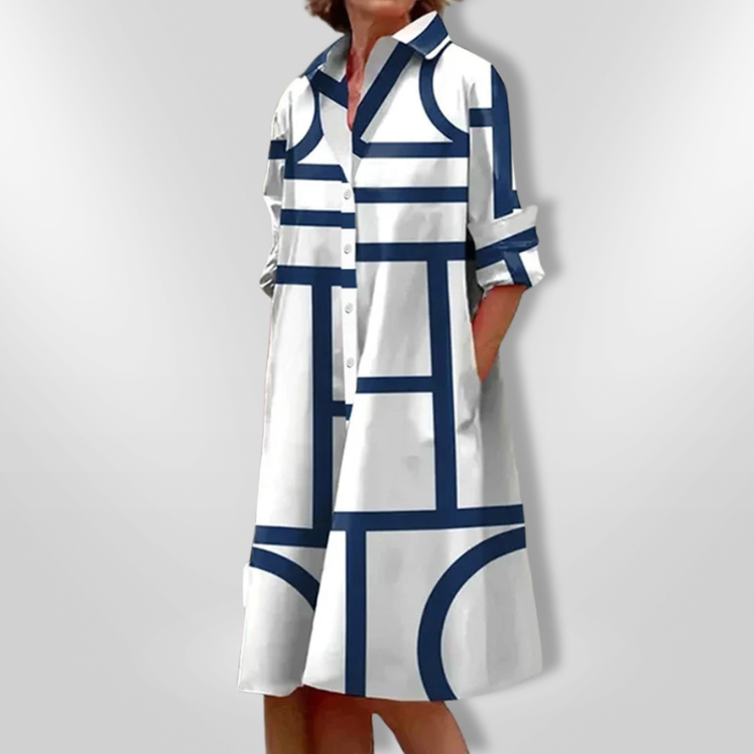 Doriane™ | Geometric Midi Dress