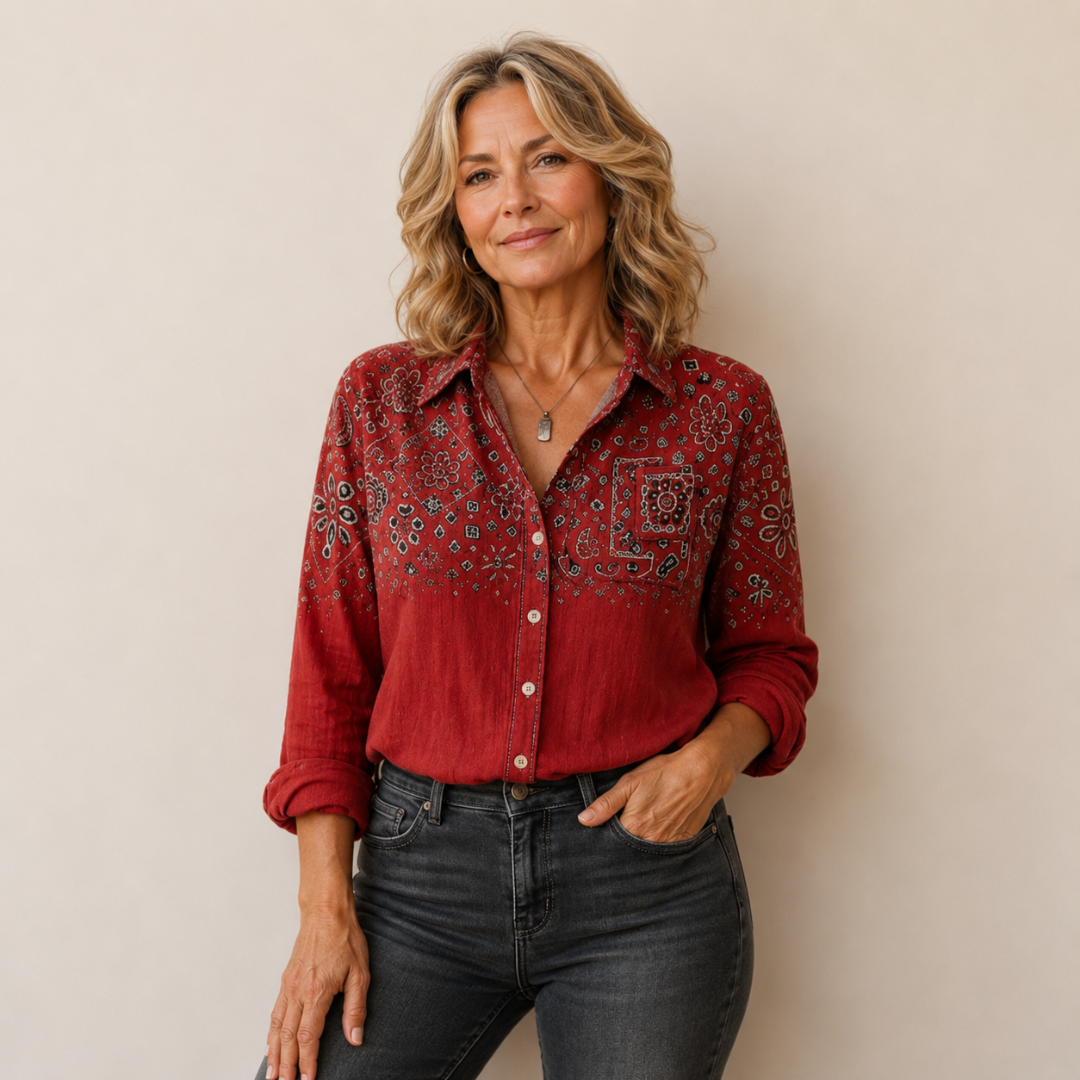 Lilliana™ | Lightweight Botanical Button-Up Shirt