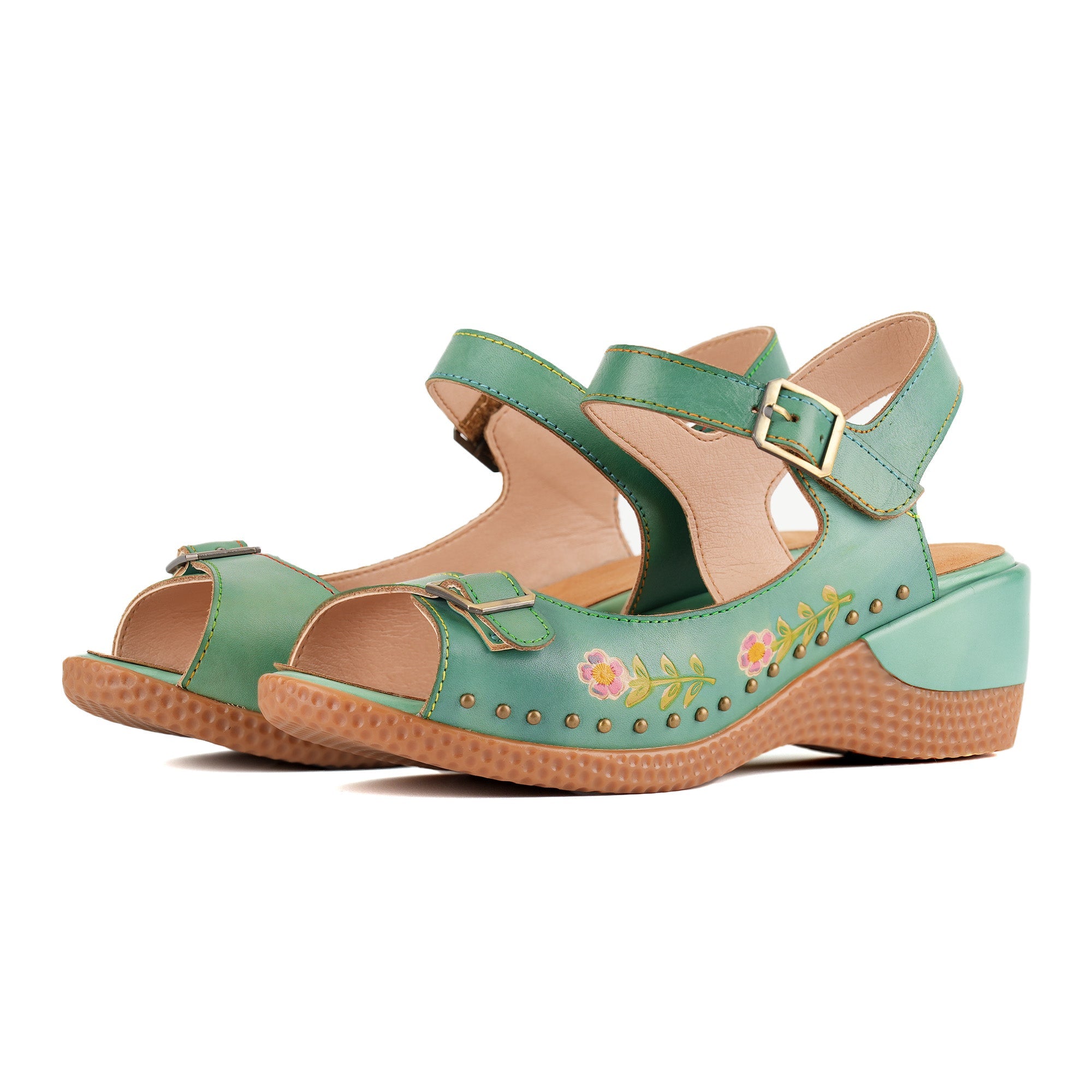 Aveline™ | Floral Embroidered Wedge Sandal