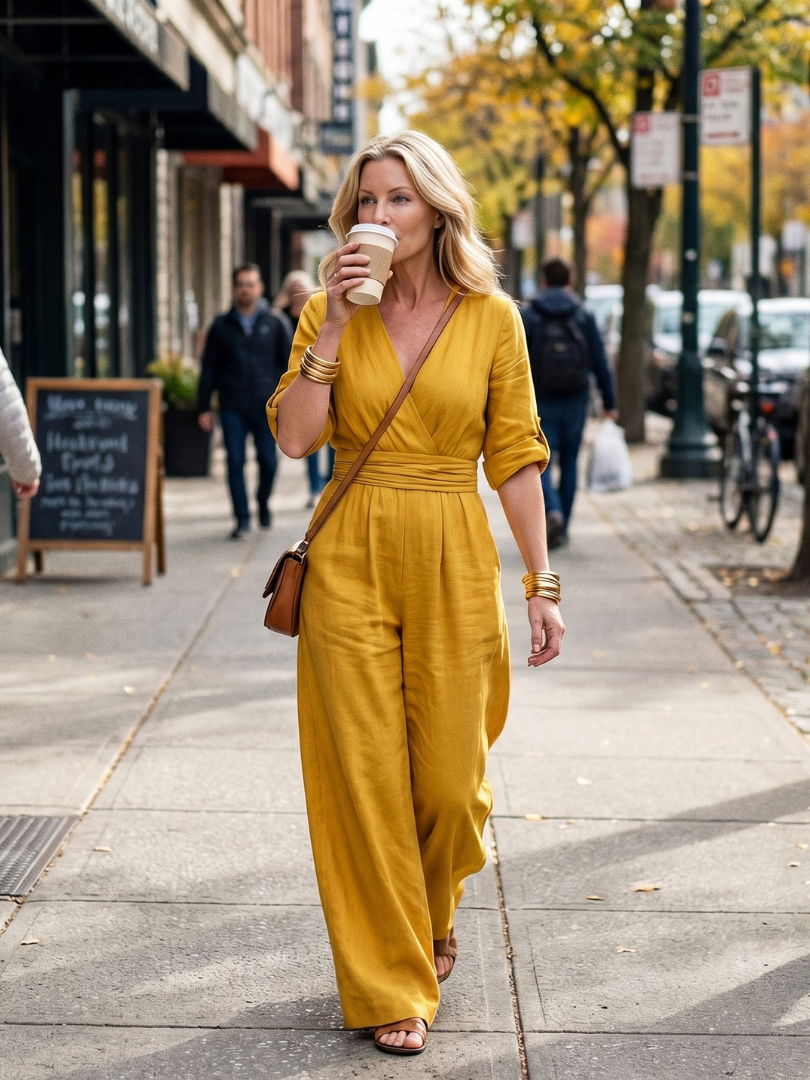 Birelle™ | Cross Front Wide Leg Jumpsuit