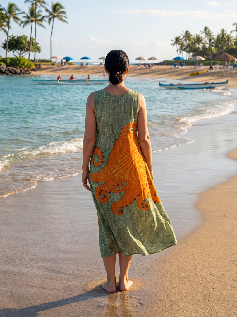 Nadia™ | Ocean Wave Midi Dress
