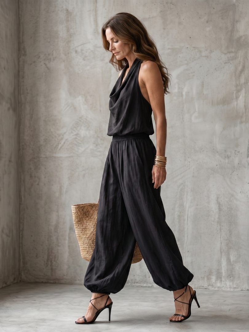 Katarina™ | Drape Neck Top Wide Leg Set