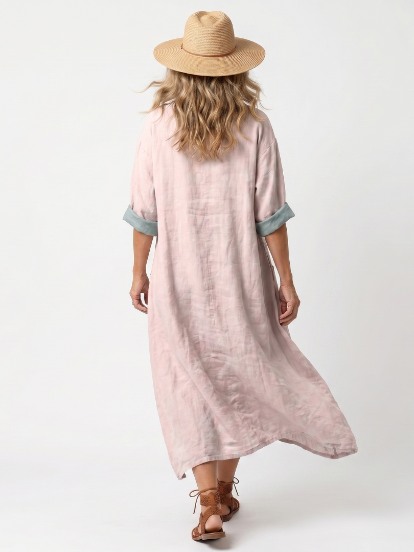 Fabiola™ | Designer Panel Relaxed Pocket Midi Dress