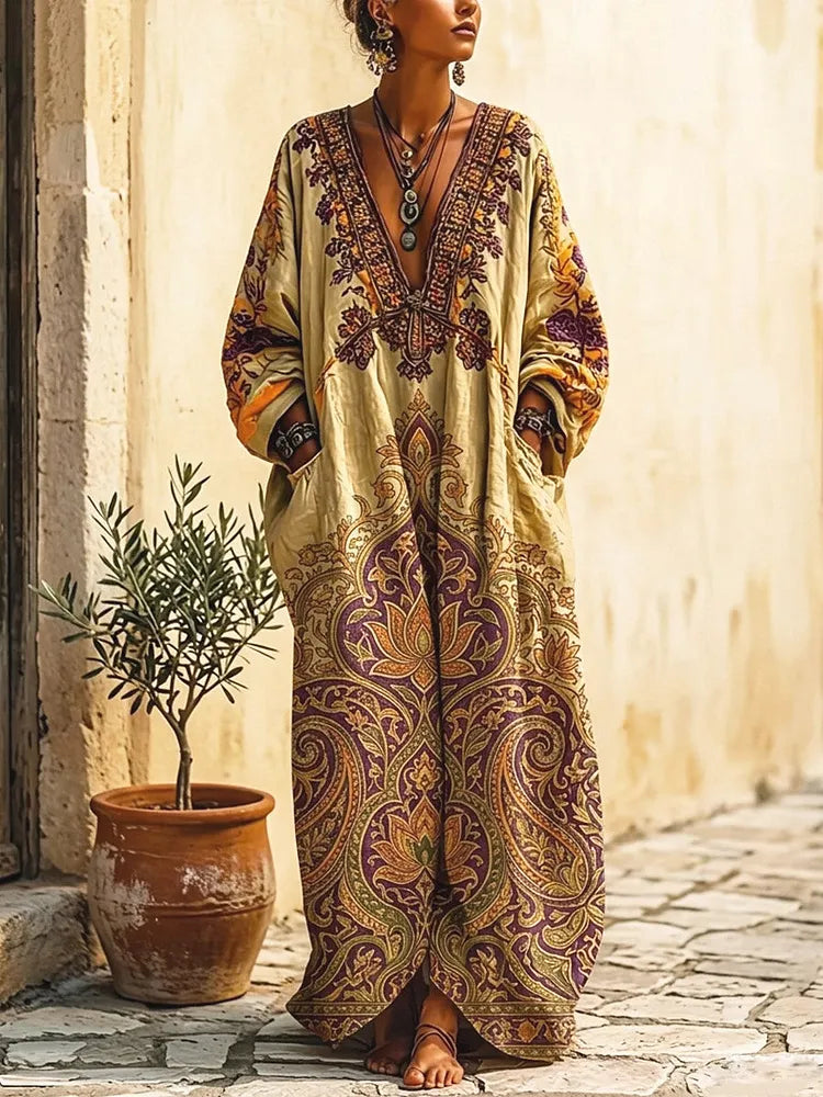Marguerite™ | Ethnic Floral Maxi Dress