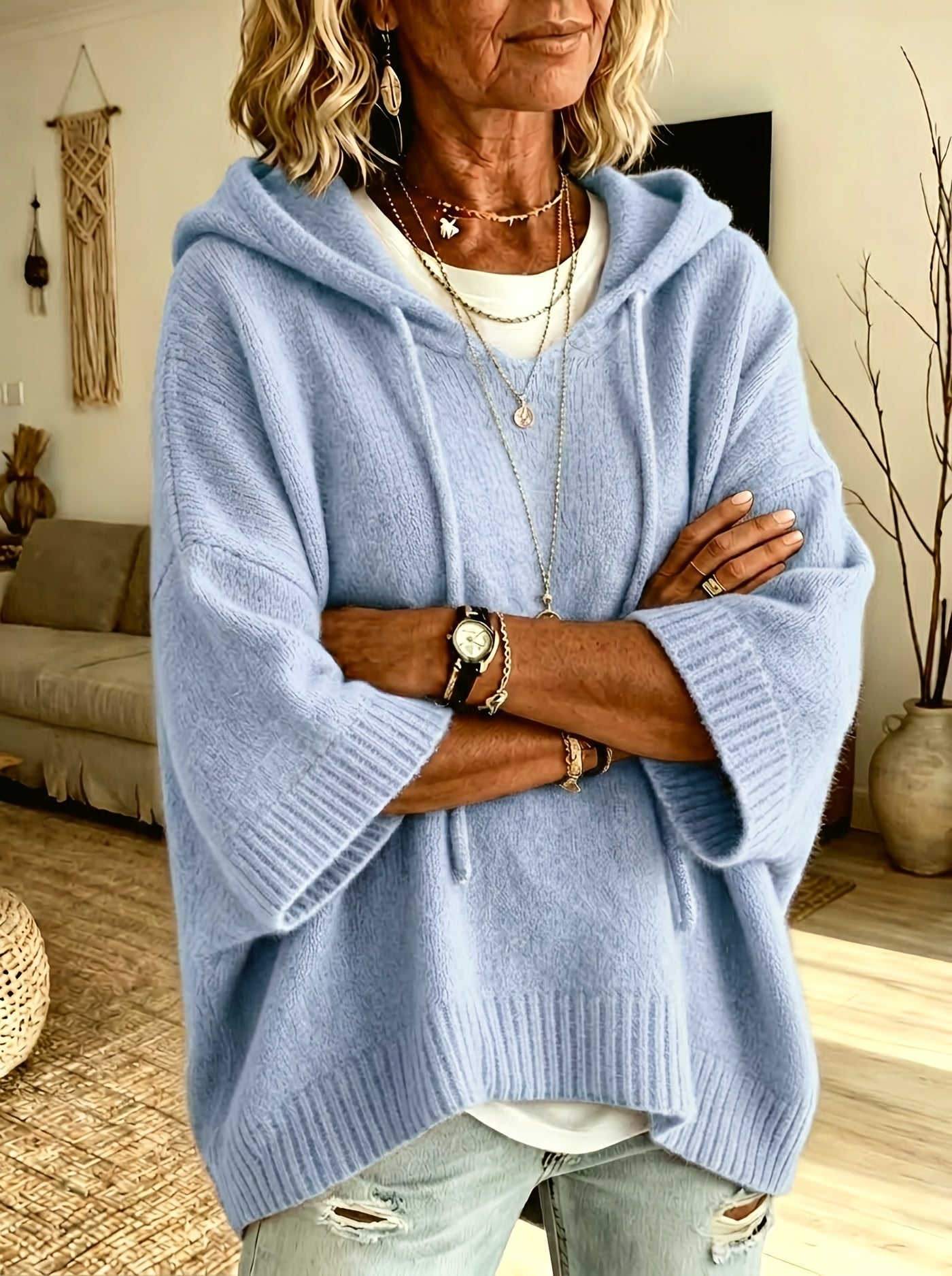 Sutton™ | Hooded Poncho Sweater