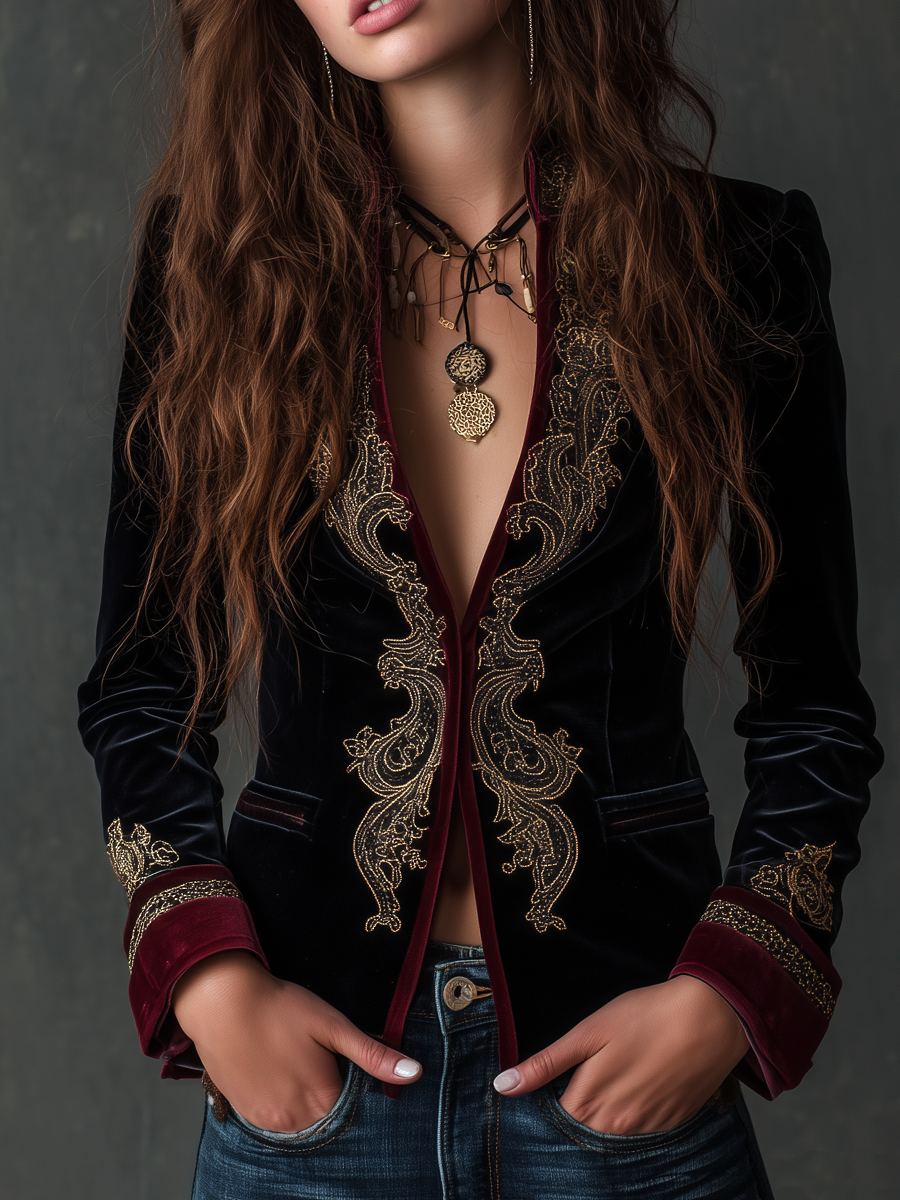 Raquelle™ | Vintage Baroque Embroidered Blazer