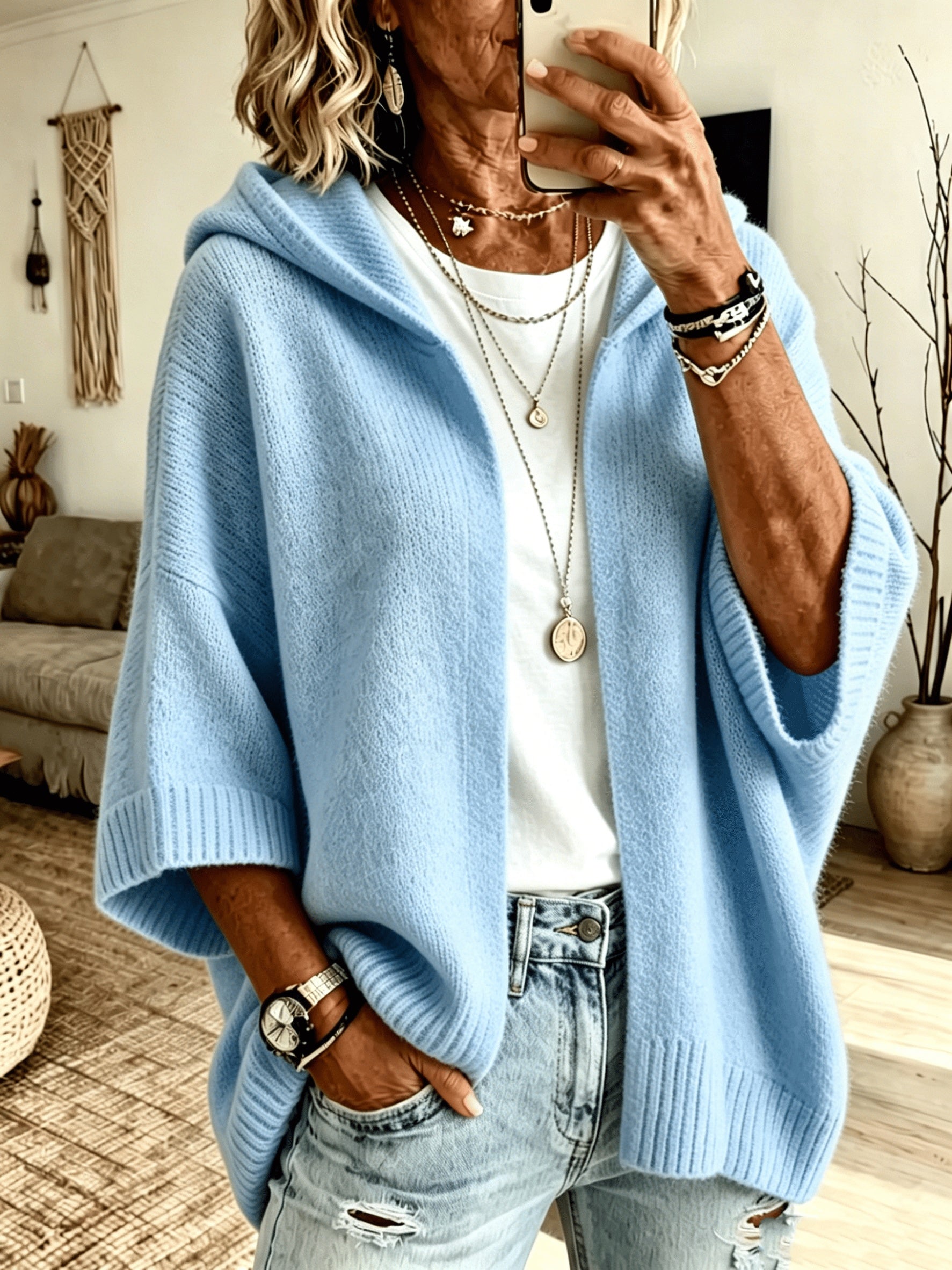 Edalynn™ | Hooded Open-Front Cardigan