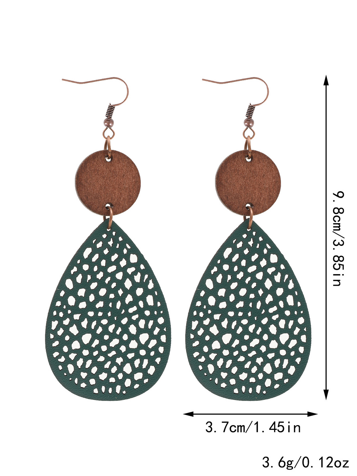 Eliana - Vintage Style Hollow-Out PU Leather Drop Earrings