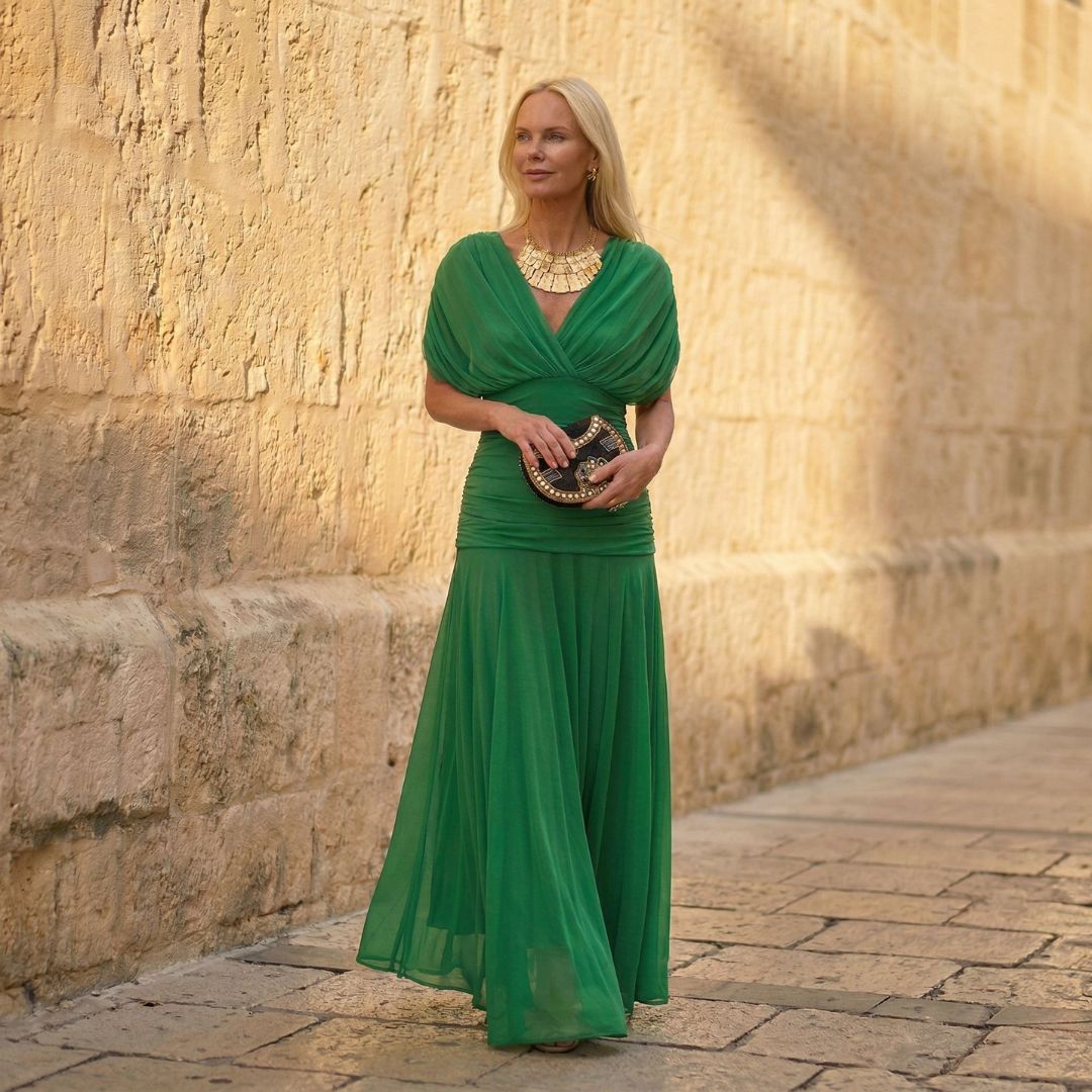 Luminara™ | Elegant Green Dress