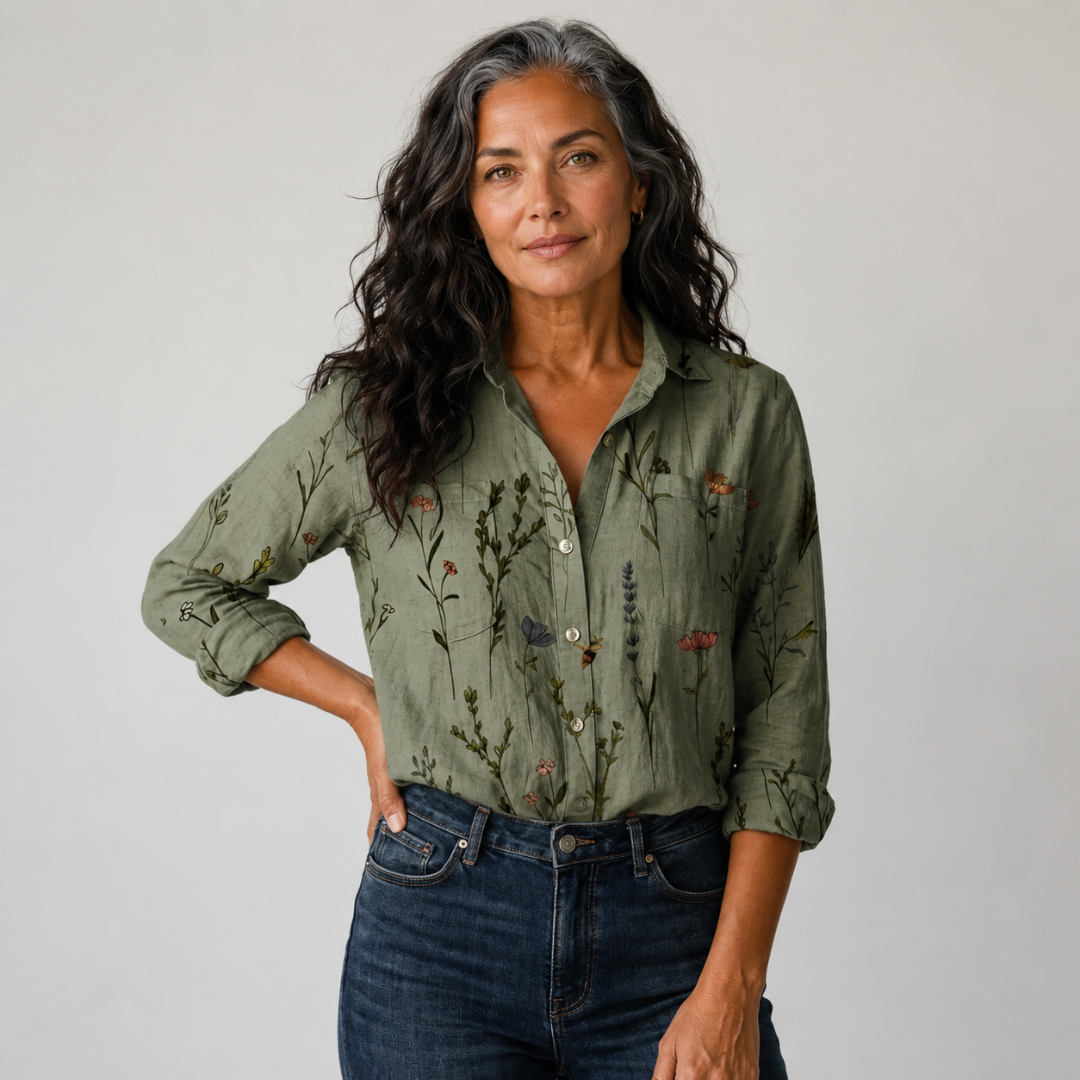 Lilliana™ | Lightweight Botanical Button-Up Shirt