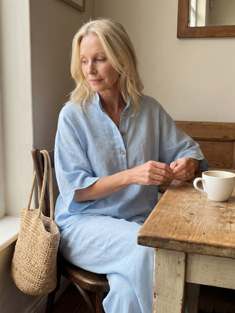Levanne™ | Button Front Relaxed Tunic Trouser Set