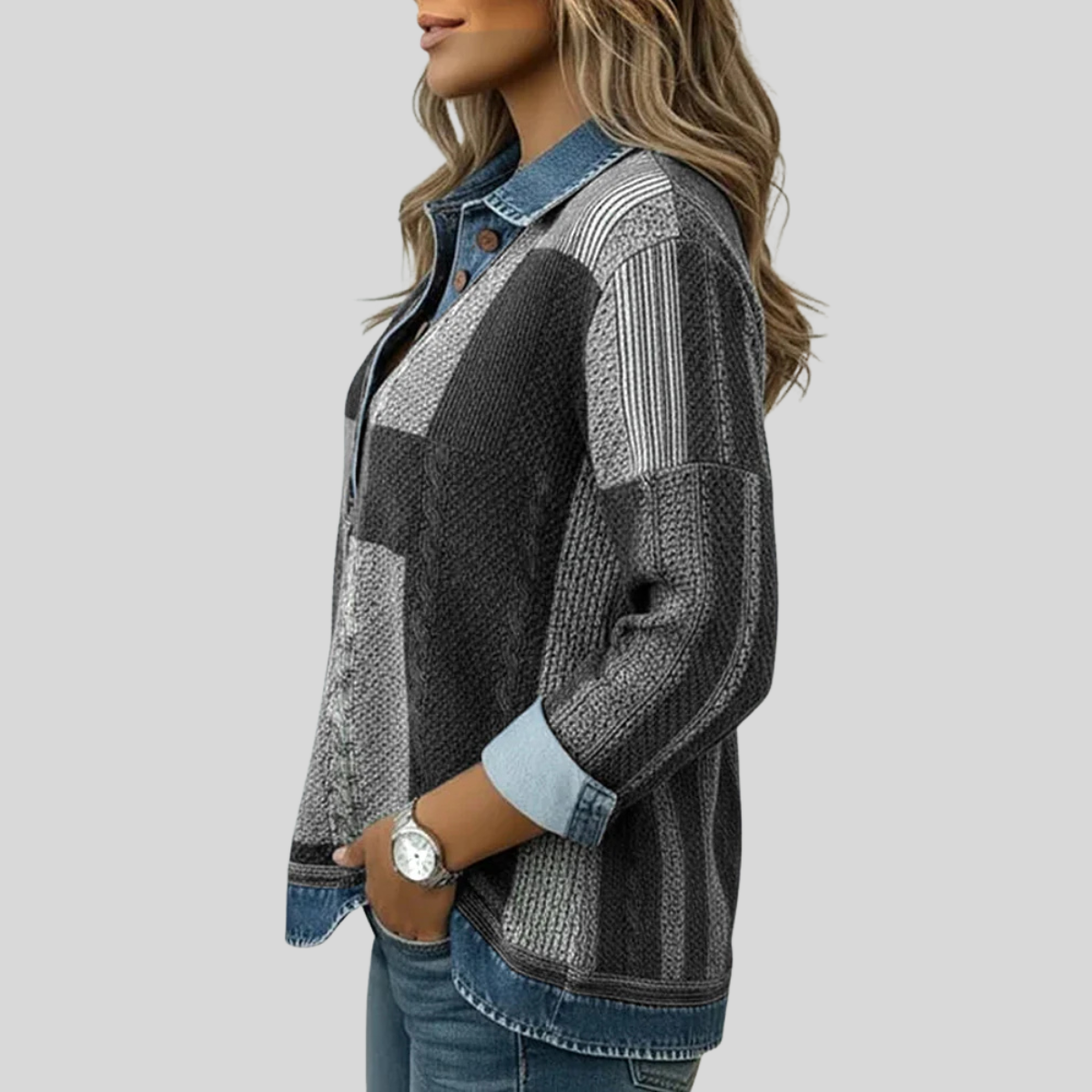Meridell™ | Colorblock Print Sweatshirt