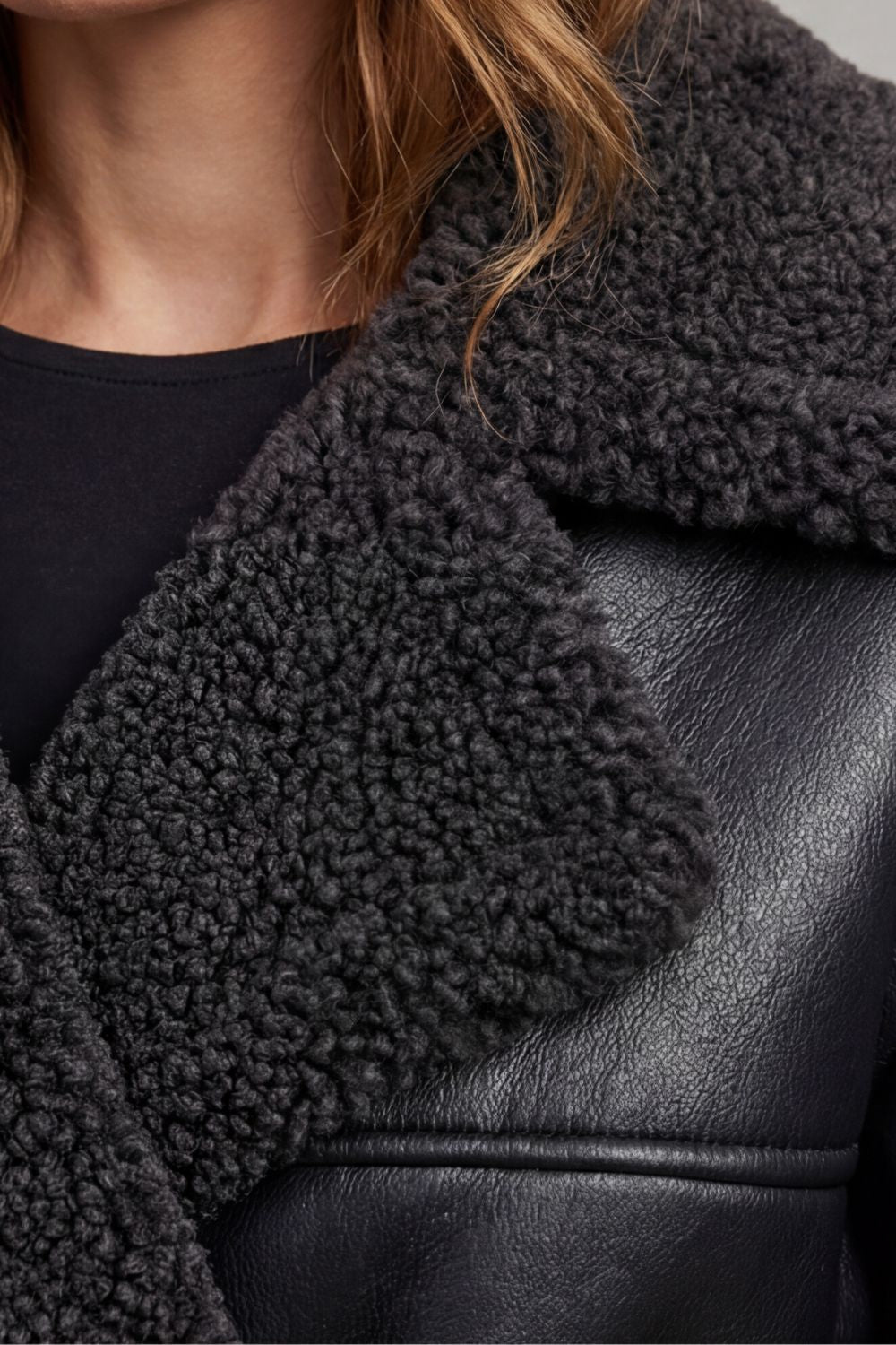 Women's Oversized Belted Warmth Shearling Coat