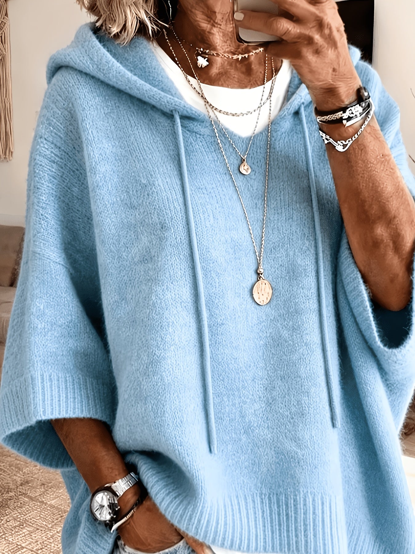 Daphne™ | Batwing Hooded Pullover Sweater