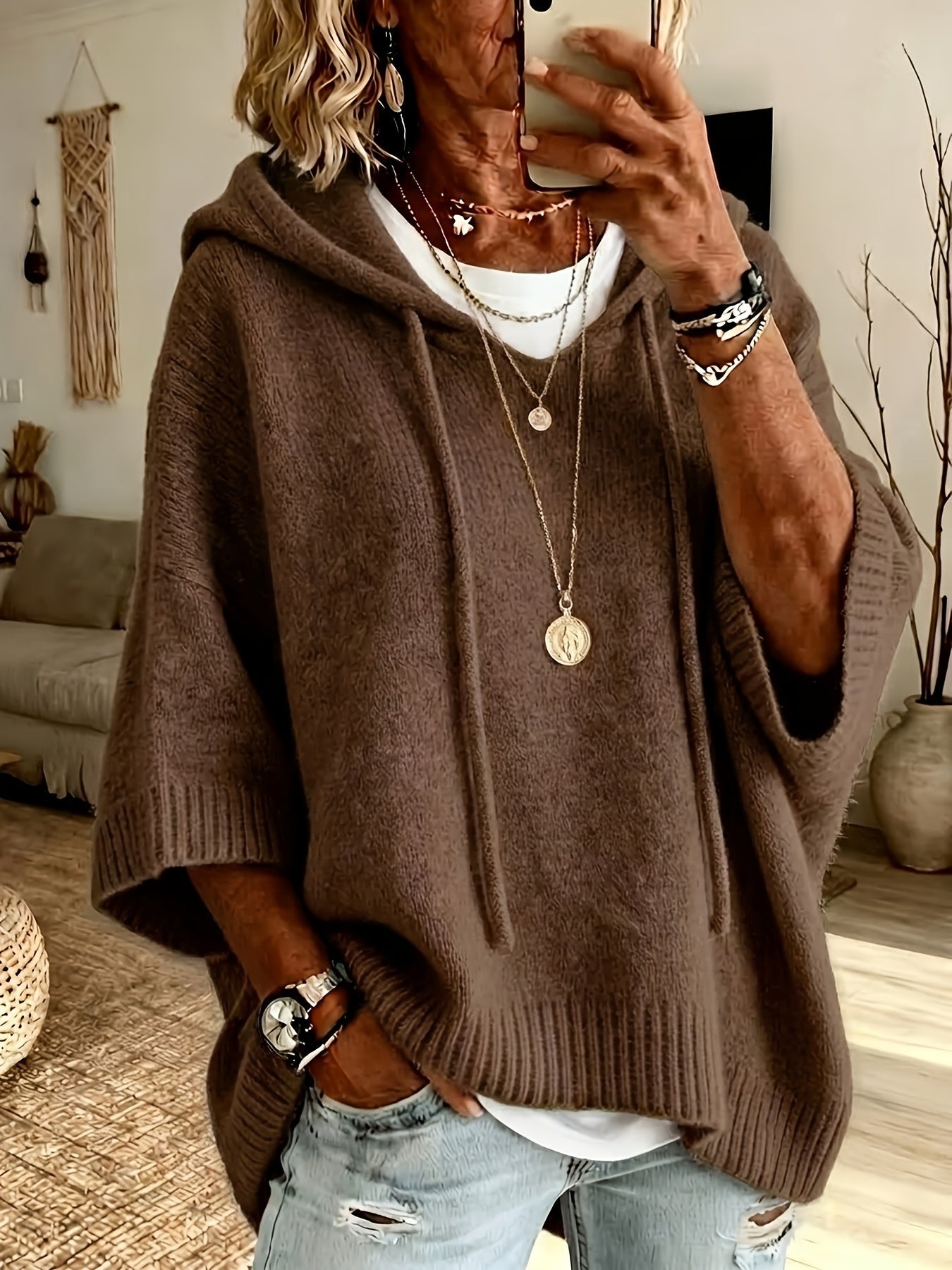 Sutton™ | Hooded Poncho Sweater