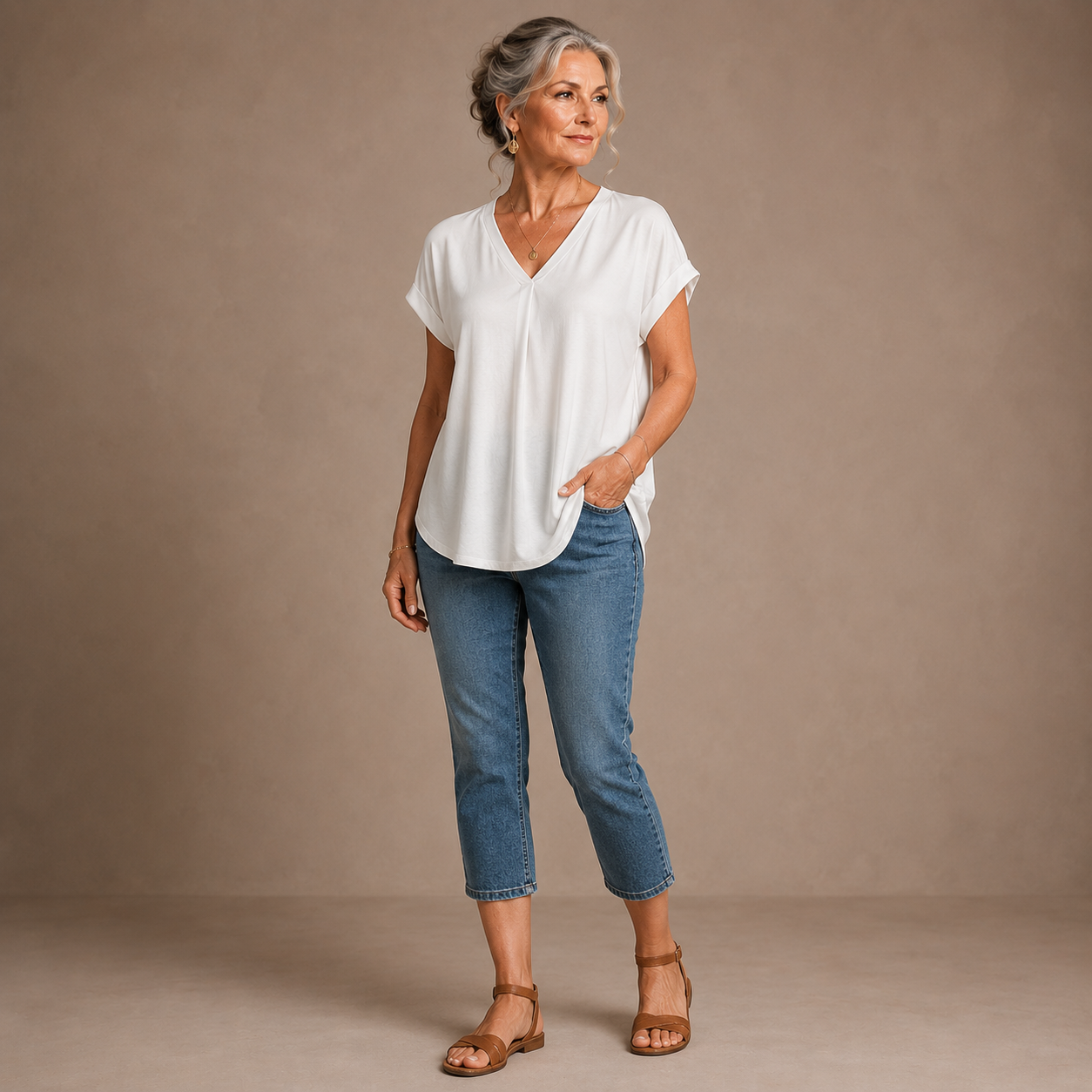 Winifred™ | Pleated Back V-Neck Blouse