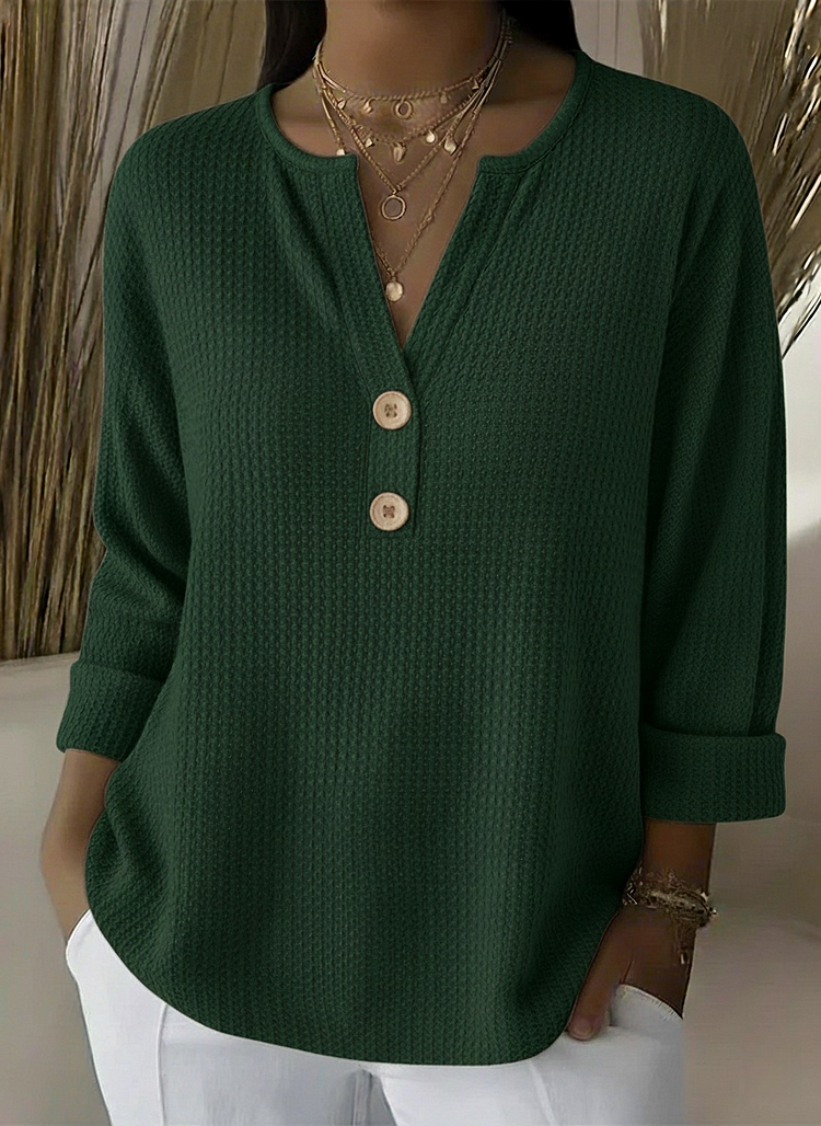 Anouk™ | Textured Button Sweater