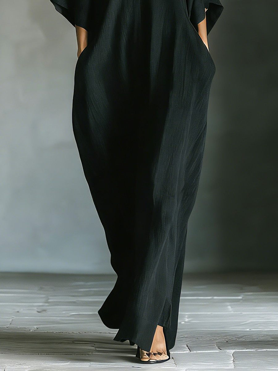 Cyrène™ | Maxi dress with kimono sleeves and V-neck