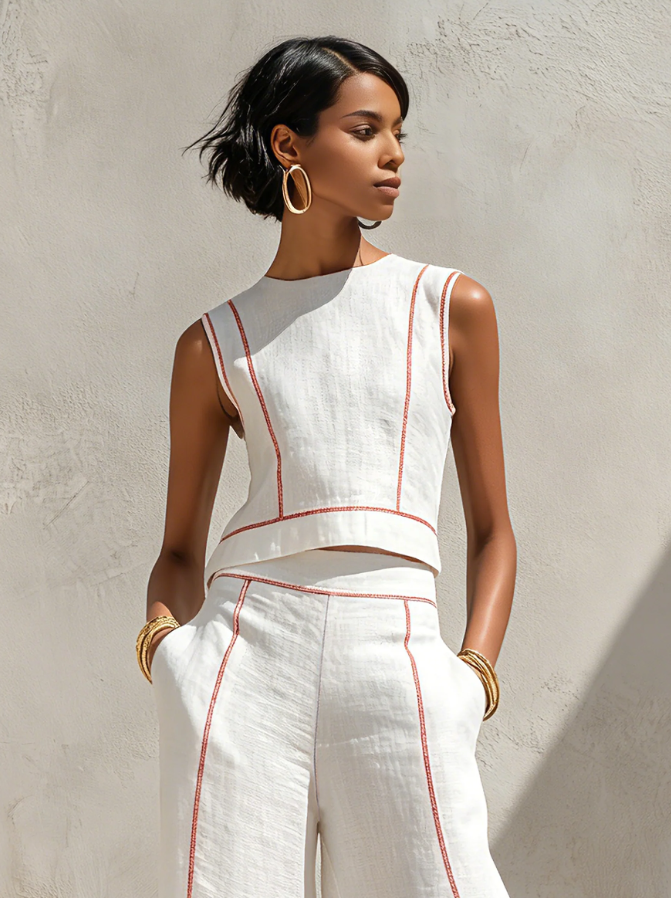 Paloma™ | Minimalist Blouse & Wide-Leg Pants Set
