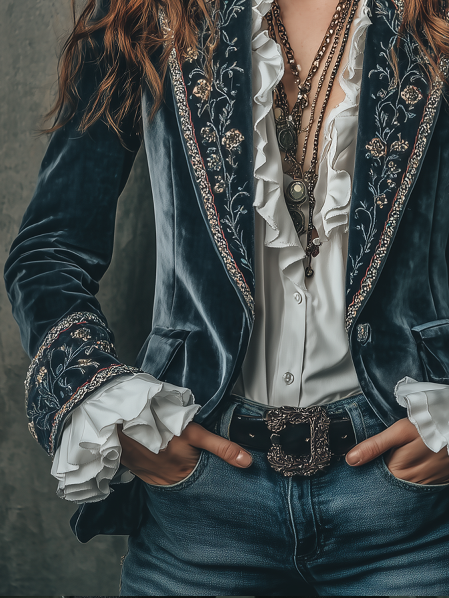 Adriana™ | Vintage Floral Embroidered Blazer