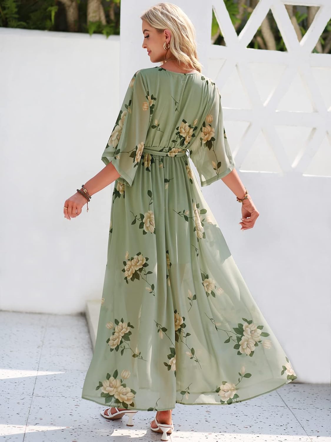 Marigold™ | Bohemian Kimono Wrap Maxi Dress