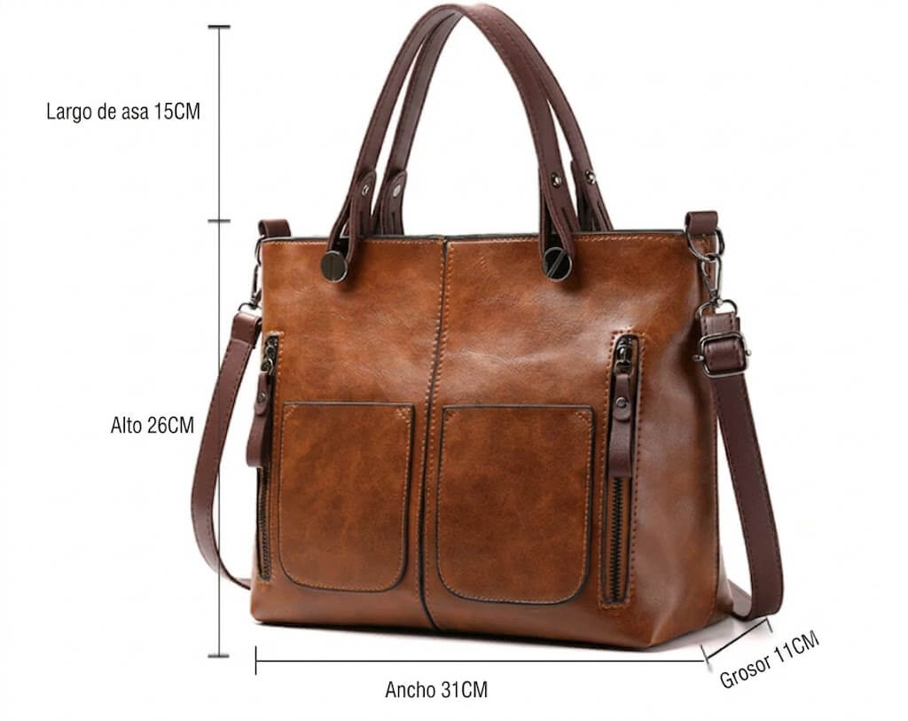 Rexelle™ | Vintage Tote with Side Pockets