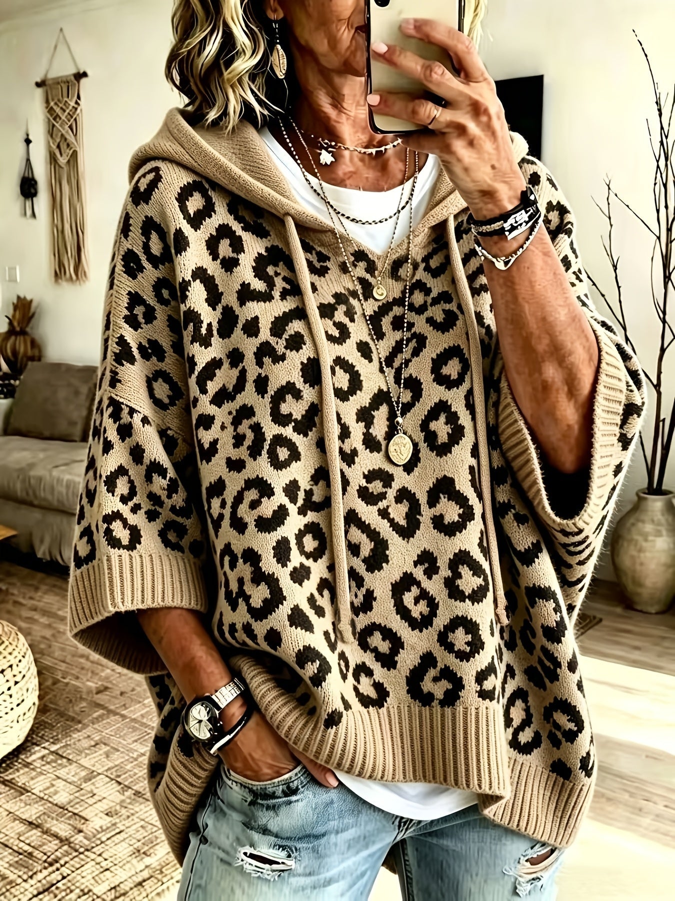 Savanna™ | Leopard Print Hooded Sweater