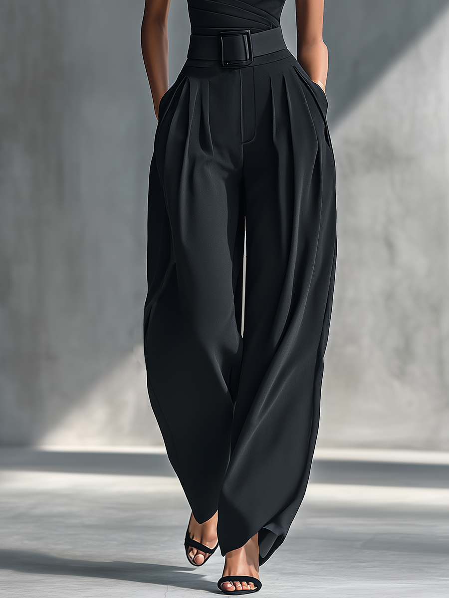 Morena™ | One-Shoulder Belted Wide-Leg Jumpsuit