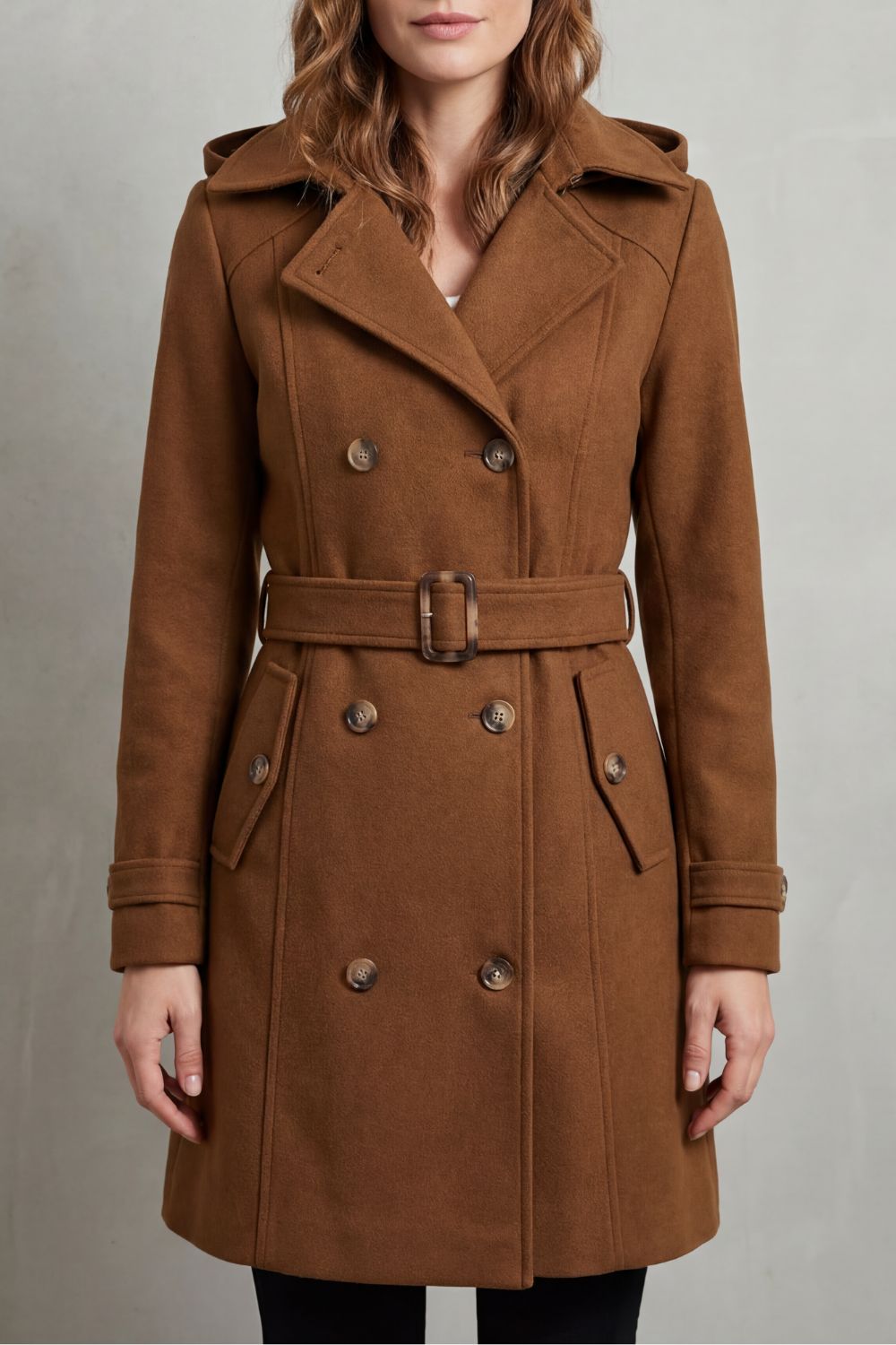 Women's Tailored Elegance Hooded Trench Coat